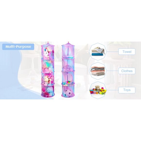 Toy Storage Hanging Stuffed Animals Organizer Closet Holder Toy Organizer 2pc - Picture 10 of 10